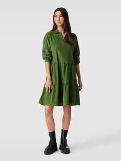 Платье длиной до колена из вельвета с многоярусным эффектом s.Oliver, зеленый