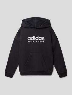 Толстовка с принтом этикетки ADIDAS SPORTSWEAR, черный