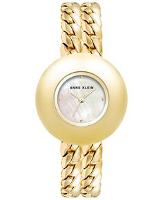 Женские часы-браслет с двойной цепочкой, 33 мм Anne Klein, золотой