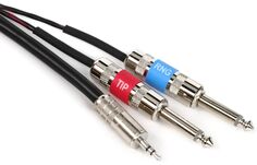 Кабель Pro Co IPMB2Q-5 3,5 мм TRS «папа» — двойной кабель TS «папа» 1/4 дюйма — 5 футов