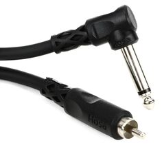 Соединительный кабель Hosa CPR-103R — прямоугольный штекер TS 1/4 дюйма на штекер RCA — 3 фута