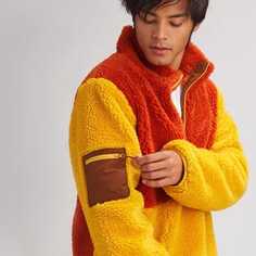 Пуловер из шерпы с молнией 1/2 MTN мужской Stoic, цвет Rust/Mineral Yellow/Blue Jewel