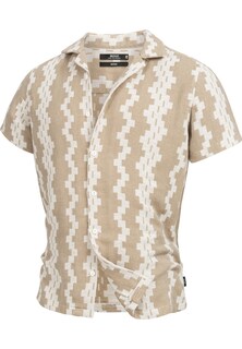 Рубашка на пуговицах стандартного кроя INDICODE JEANS Cosby, бежевый/белый