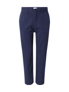Зауженные брюки со складками DAN FOX APPAREL Elian, темно-синий