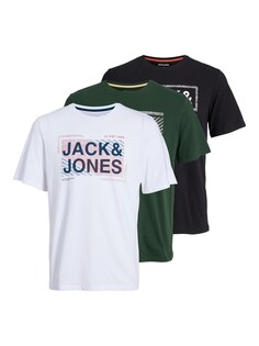 Футболка JACK &amp; JONES Kain, темно-зеленый/черный/белый