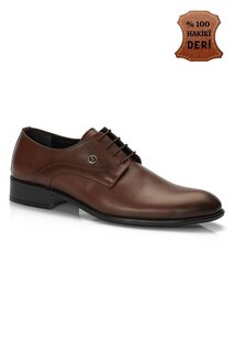H043 Классические мужские туфли из натуральной кожи Muggo, коричневый
