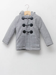 Базовое пальто для мальчика с капюшоном и длинными рукавами LCW baby, темно-серый меланж