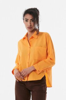 Рубашка с одним карманом и длинной спиной Fullamoda, апельсин