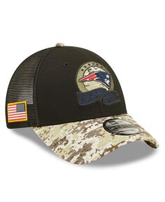 Кепка Snapback Trucker 9FORTY для мальчиков, черный камуфляж New England Patriots 2022 Salute To Service New Era