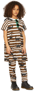 Детское коричневое платье из крокодиловой кожи Mini Rodini