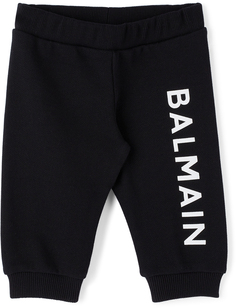Детские черные брюки для отдыха с логотипом Balmain
