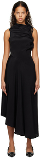 Черное асимметричное платье-макси Elleme