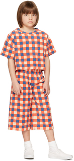 Широкие брюки для отдыха в клетку Kids Off-White Terry Check Wynken