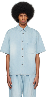 Синяя рубашка с расклешенным воротником rito structure