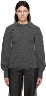Серый свитер с вырезом Elleme