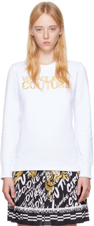 Белый свитшот с вышивкой Versace Jeans Couture