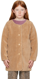 Детская коричневая куртка-бомбер свободного кроя Daily Brat