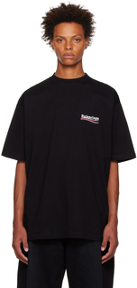 Черная футболка с изображением политической кампании Balenciaga