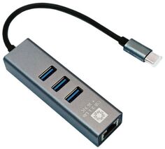 Сетевая карта 5bites UA3C-45-12BK USB3.1 / 3*USB3.0 / RJ45 1G / AL / GREY