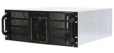 Корпус серверный 4U Procase RE411-D8H4-C-48 8x5.25+4HDD,черный,без блока питания,глубина 480мм,MB CEB 12"x10,5"