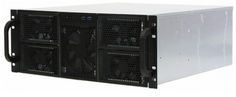 Корпус серверный 4U Procase RE411-D0H16-FC-55 0x5.25+16HDD,черный,без блока питания,глубина 550мм,MB CEB 12"x10,5", панель вентиляторов 3*120x25 PWM