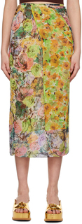 Многоцветная юбка-миди с цветочным принтом Dries Van Noten