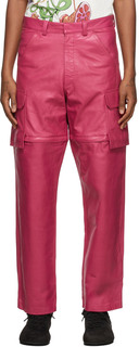 Розовые кожаные брюки La Montagne &apos;Le Pantalon Pêche&apos; Jacquemus