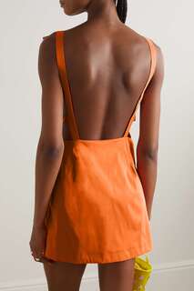 BERNADETTE платье мини из тафты с открытой спиной и бантом Kim, апельсин