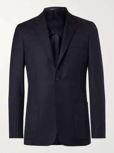 Пиджак из неструктурированной камвольной шерсти темно-синего цвета Mr P., нави