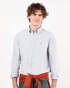 Мужская однотонная серая рубашка классического кроя El Ganso, серый