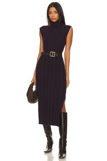 Платье Autumn Cashmere Panel Rib Turtleneck, цвет Blackcurrant