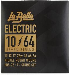 Никелевые струны для электрогитары La Bella HRS-72 — .010-.064, 7-струнные