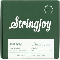 Струны для электрогитары Stringjoy Broadways Classic из чистого никеля — легкий калибр (.010–.046)