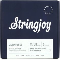 Струны для электрогитары Stringjoy Signatures с никелевой обмоткой Drop Tune — средний калибр (.011–.058)