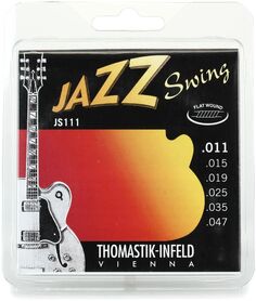 Thomastik-Infeld JS111 Jazz Swing Струны для электрогитары с плоской обмоткой — .011-.047 Светлые