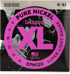 Струны для электрогитары D&apos;Addario EPN120 из чистого никеля — .009-.041 Super Light D'addario