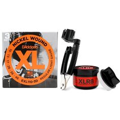 Струны для электрогитары D&apos;Addario EXL110-3D XL с никелевой обмоткой — .010-.046, стандартные легкие (3 шт.), набор для ухода D'addario