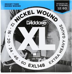 Струны для электрогитары D&apos;Addario EXL148 XL с никелевой обмоткой — .012-.060 сверхтяжелые D'addario