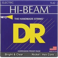 Никелированные электрические струны DR Strings LTR-9 Hi-Beam — .009-.042 Light