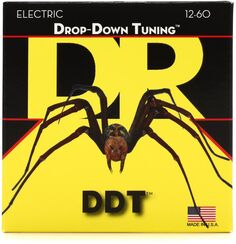 Струны DR Strings DDT-12 Drop-Down Tuning, никелированные стальные струны для электрогитары — .012-.060, сверхтяжелые