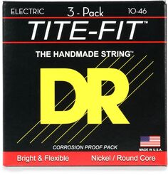 Струны для электрогитары DR Strings MT-10 Tite-Fit с компрессионной намоткой — .010-.046 Medium Factory (3 шт.)