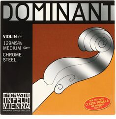 Thomastik-Infeld 129 Dominant Violin E Струна - размер 3/4, обычная сталь, с петлевым концом