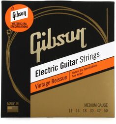 Аксессуары Gibson SEG-HVR11 Vintage Reissue Струны для электрогитары — .011-.050, средний размер