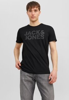 Футболка с принтом JJECORP LOGO SS O NECK NOOS Jack &amp; Jones, черный