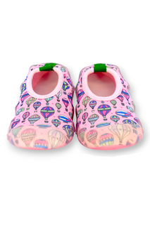 Розовые морские туфли для девочек на нескользящей подошве с рисунком воздушных шаров-F-7036 First Step