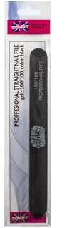 Пилочка для ногтей черная NAILFILE STRAIGHT (100/100) 1 шт RN 285 RONNEY -