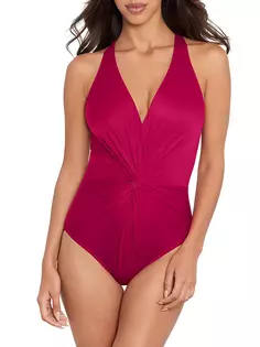 Цельный купальник Solids Drew Twisted Magicsuit Swim, Plus Size, красный