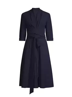 Платье Joan с высоким воротником и длинными рукавами Black Halo, темно-синий