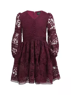Кружевное мини-платье &quot;Венеция&quot; для девочек Bardot Junior, цвет burgundy
