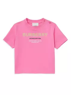 Футболка с логотипом Cedar для маленьких девочек и маленьких девочек Burberry, цвет bubblegum